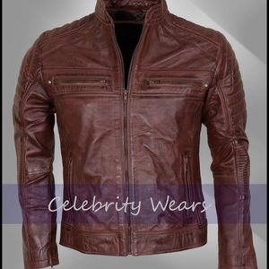 Cafe Racer Biker Genuine Leather Jacket (MEDIUM)